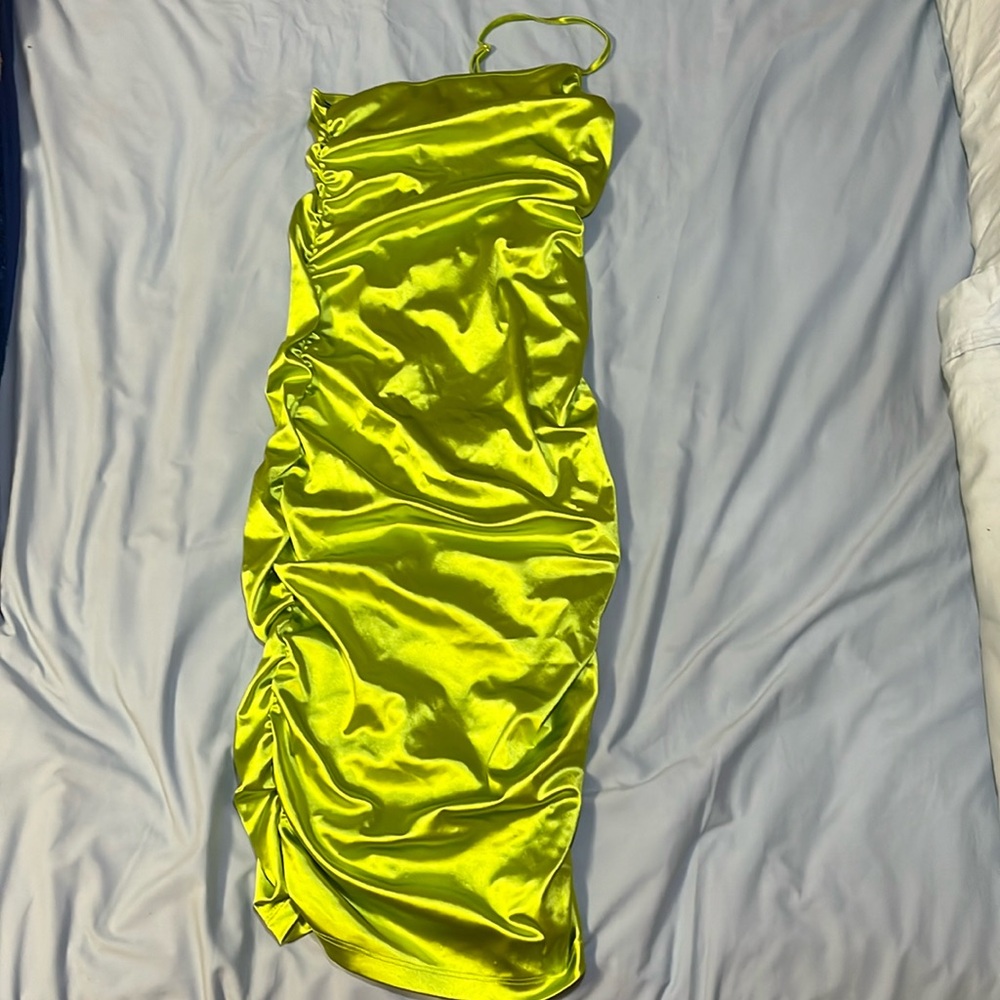 Lime green bodycon party dress